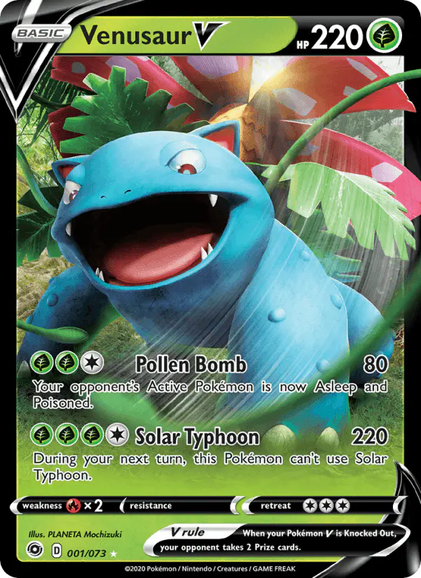 Carta Venusaur V 001/073 de Champion's Path