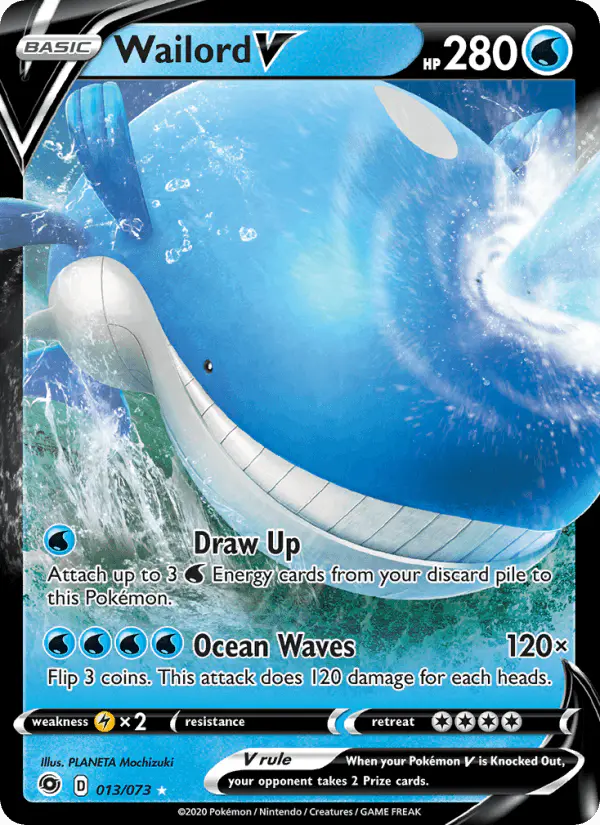 Carta Wailord V 013/073 de Champion's Path
