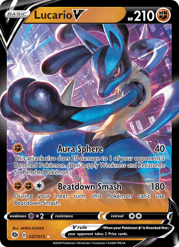Carta Lucario V 027/073 de Champion's Path