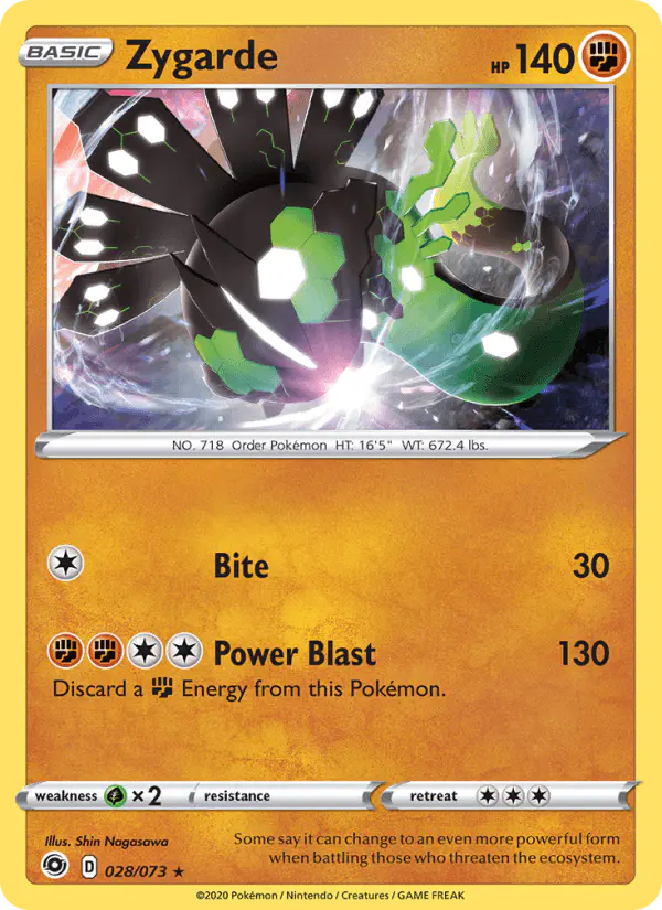 Carta Zygarde 028/073 de Champion's Path
