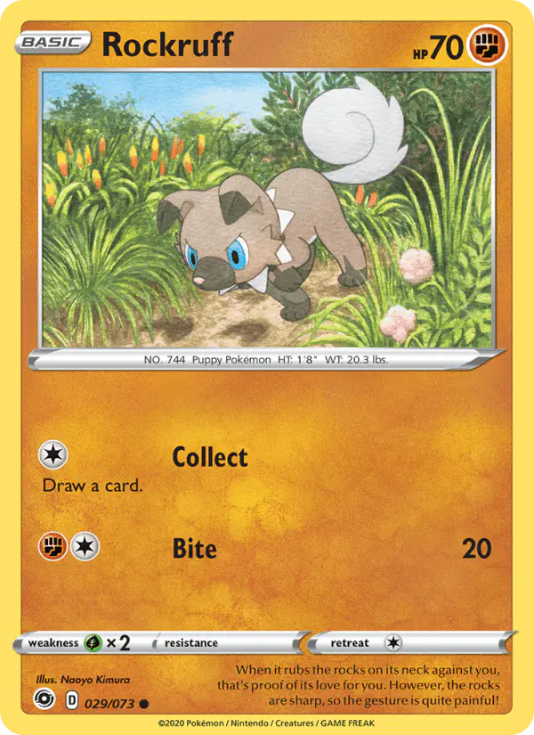 Carta Rockruff 029/073 de Champion's Path