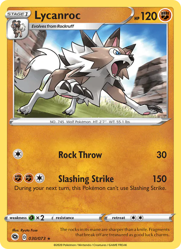 Carta Lycanroc 030/073 de Champion's Path