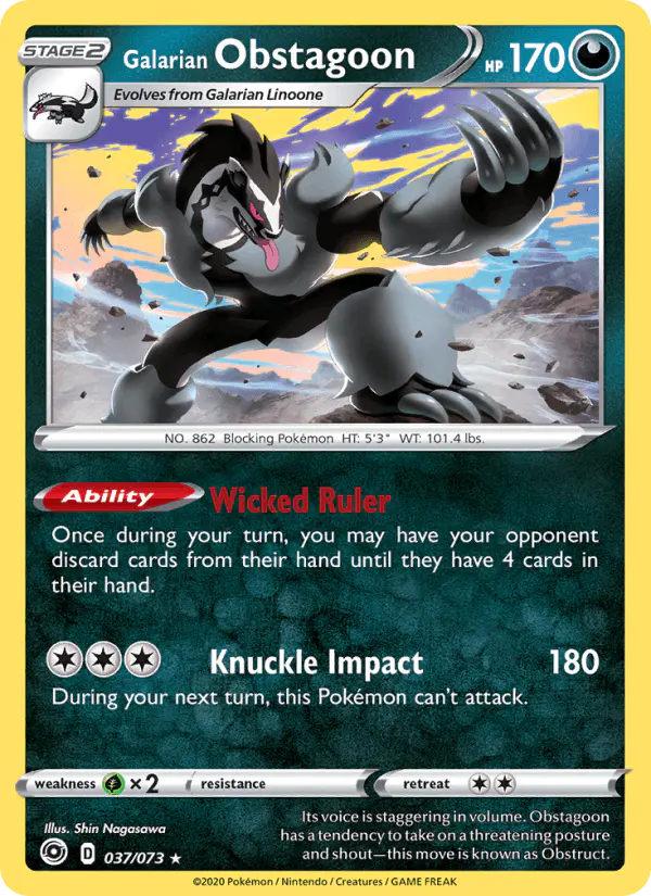 Carta Galarian Obstagoon 037/073 de Champion's Path