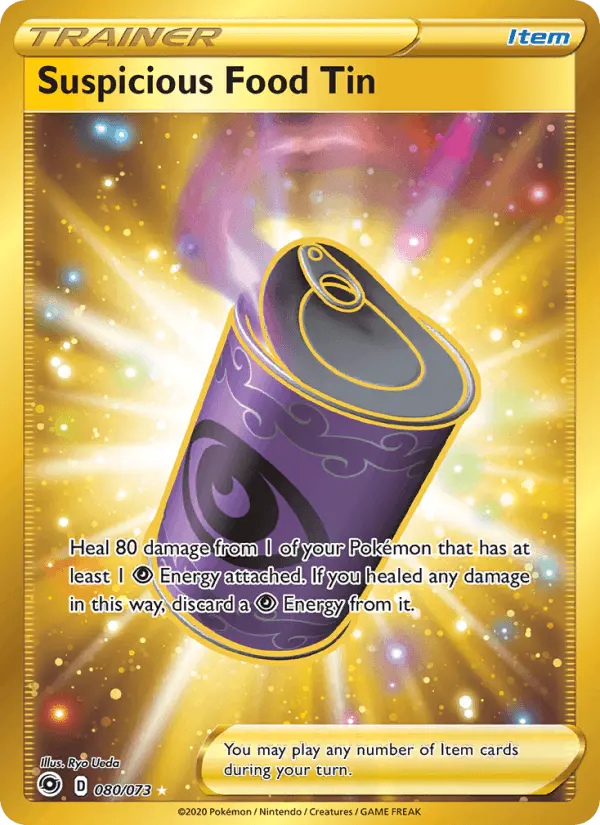 Carta Suspicious Food Tin 080/073 de Champion's Path