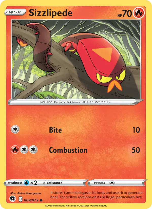 Carta Sizzlipede 009/073 de Champion's Path