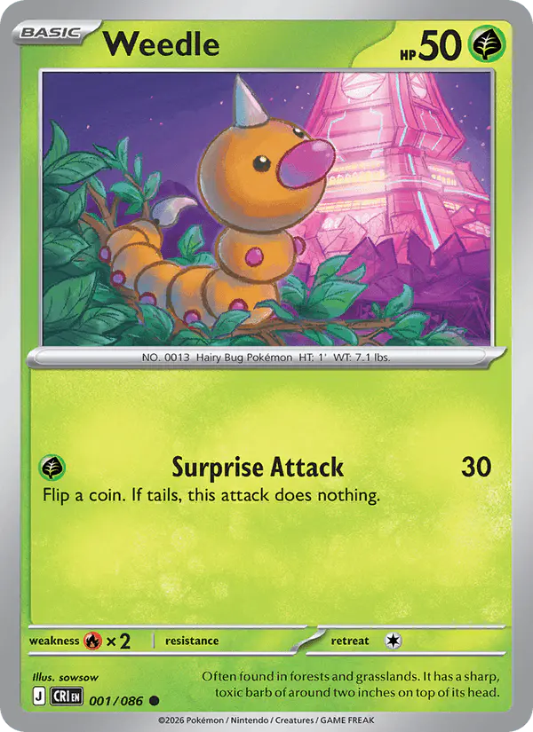 Carta Weedle 001/086 de Chaos Rising