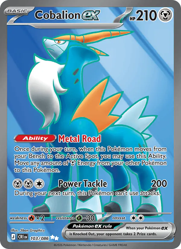 Carta Cobalion ex 103/086 de Chaos Rising