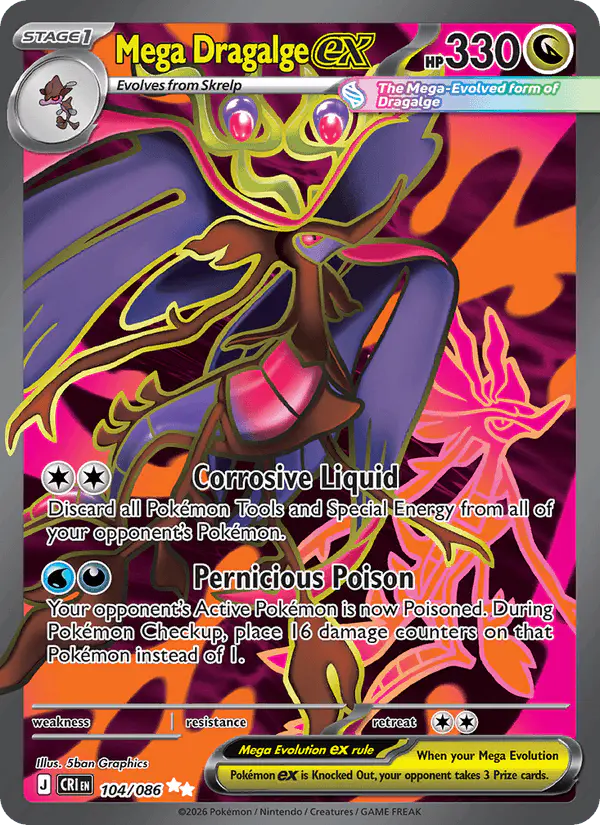 Carta Mega Dragalge ex 104/086 de Chaos Rising