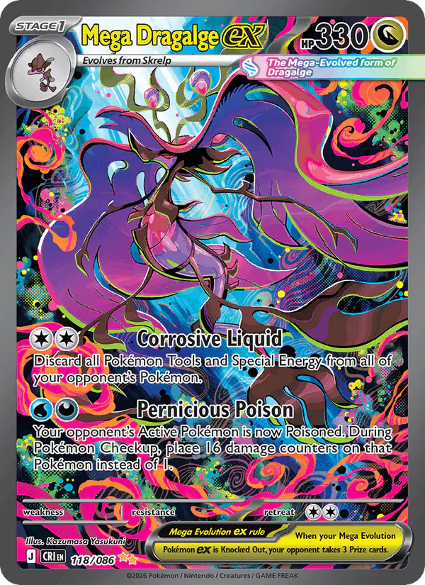 Carta Mega Dragalge ex 118/086 de Chaos Rising