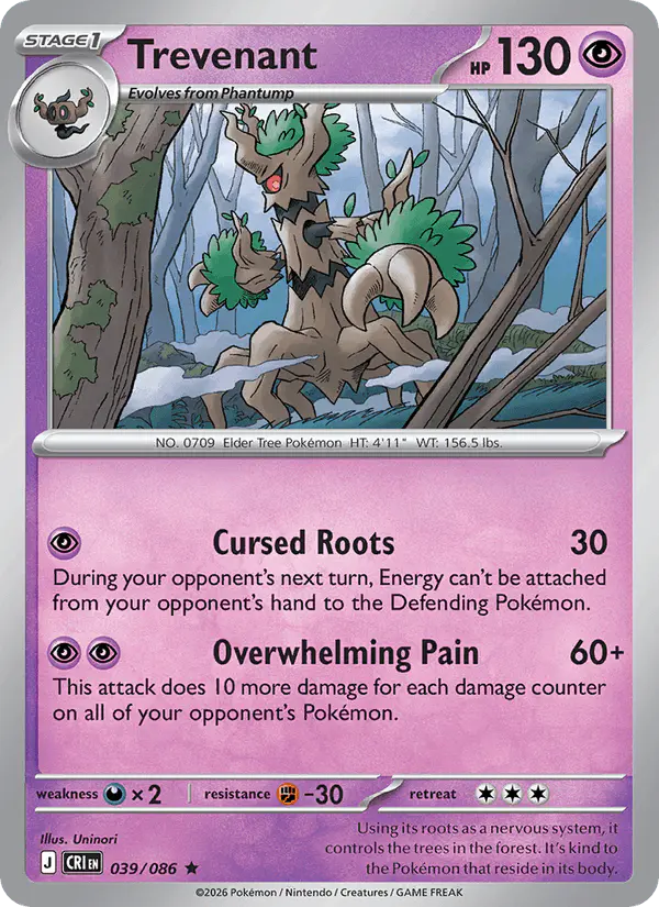 Carta Trevenant 039/086 de Chaos Rising