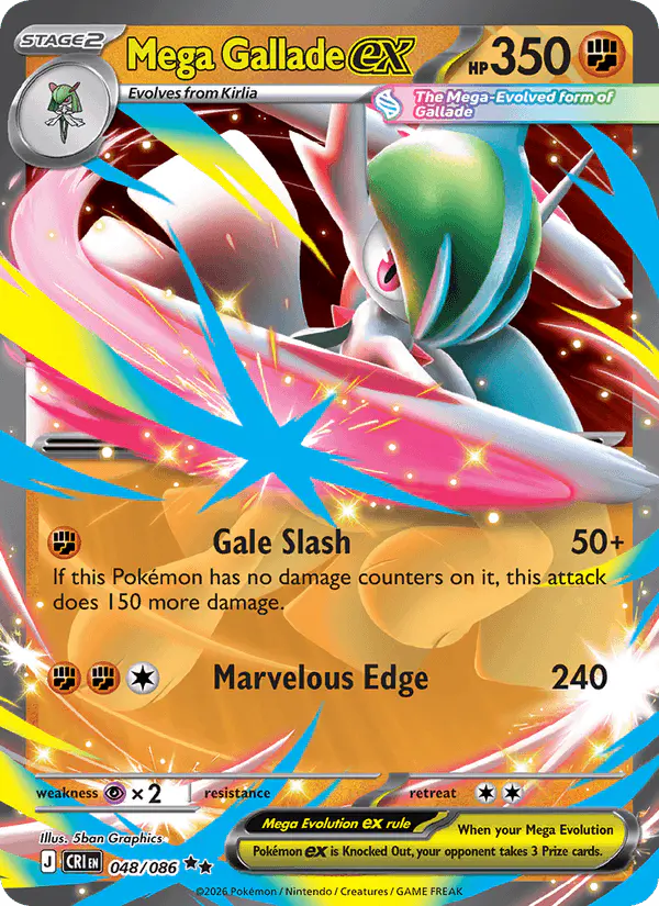 Carta Mega Gallade ex 048/086 de Chaos Rising