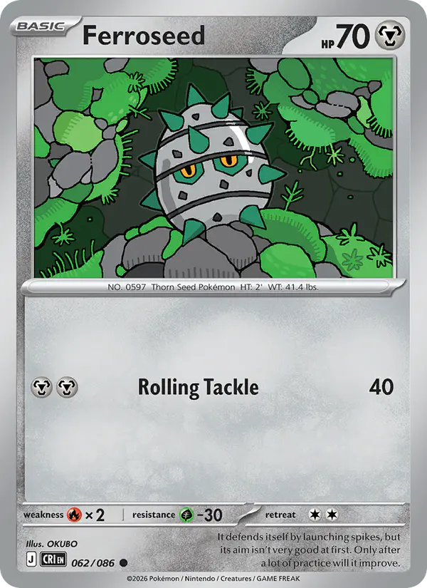 Carta Ferroseed 062/086 de Chaos Rising