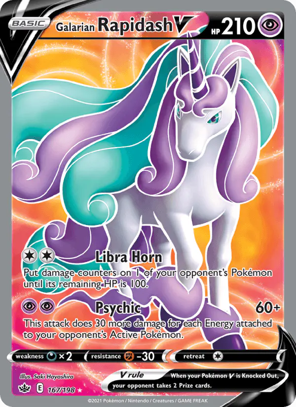 Carta Galarian Rapidash V 167/198 de Chilling Reign