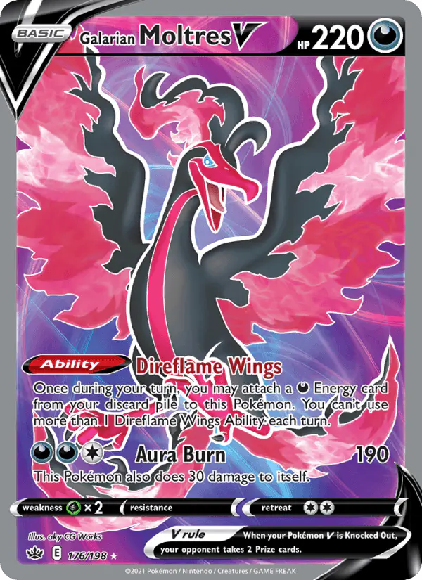 Carta Galarian Moltres V 176/198 de Chilling Reign