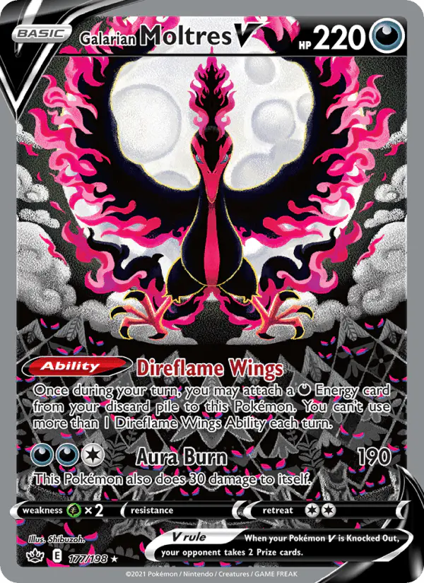 Carta Galarian Moltres V 177/198 de Chilling Reign