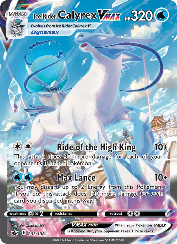 Carta Ice Rider Calyrex VMAX 203/198 de Chilling Reign