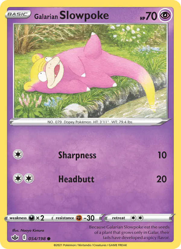 Carta Galarian Slowpoke 054/198 de Chilling Reign
