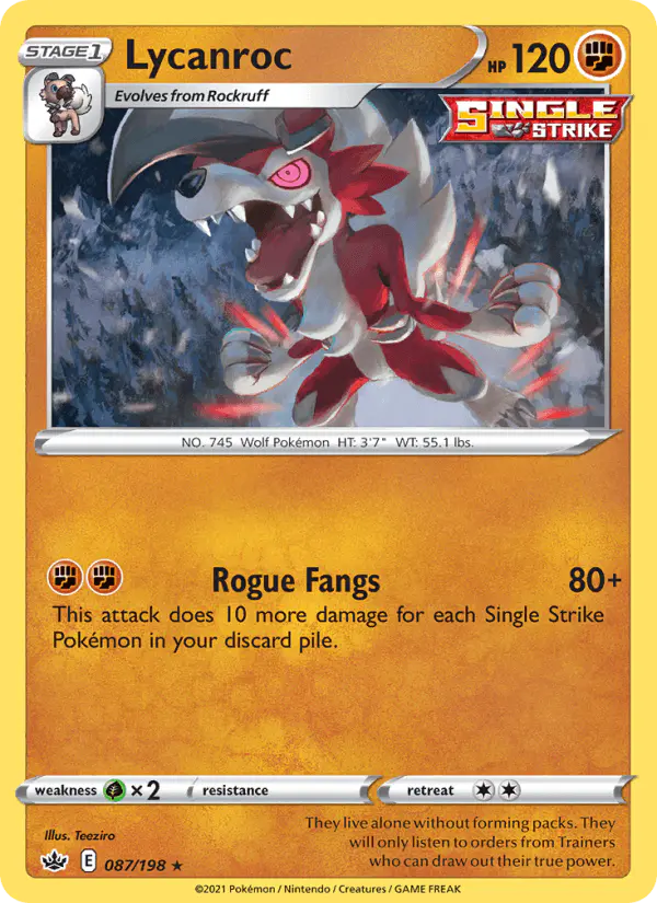 Carta Lycanroc 087/198 de Chilling Reign