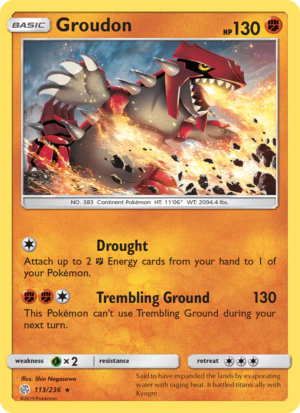 Carta Groudon 113/236 de Cosmic Eclipse