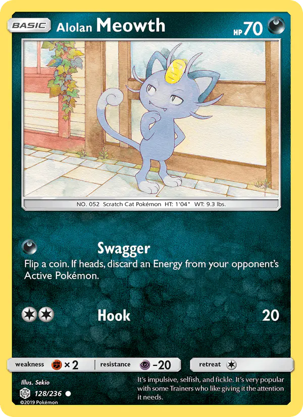 Carta Alolan Meowth 128/236 de Cosmic Eclipse