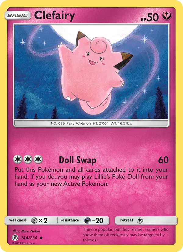 Carta Clefairy 144/236 de Cosmic Eclipse