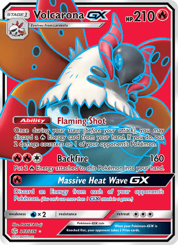 Carta Volcarona GX 213/236 de Cosmic Eclipse