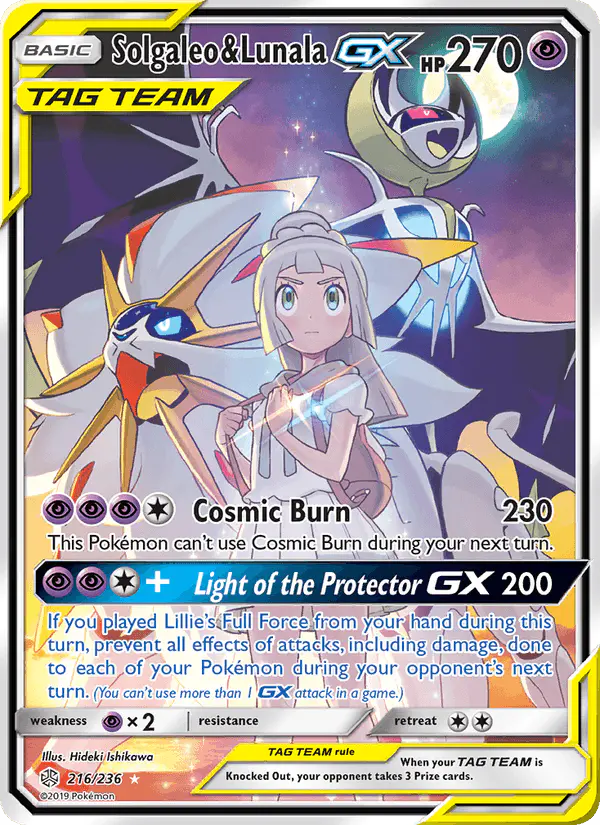 Carta Solgaleo & Lunala GX 216/236 de Cosmic Eclipse