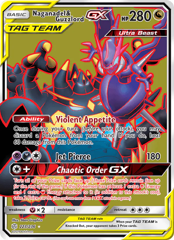 Carta Naganadel & Guzzlord GX 223/236 de Cosmic Eclipse