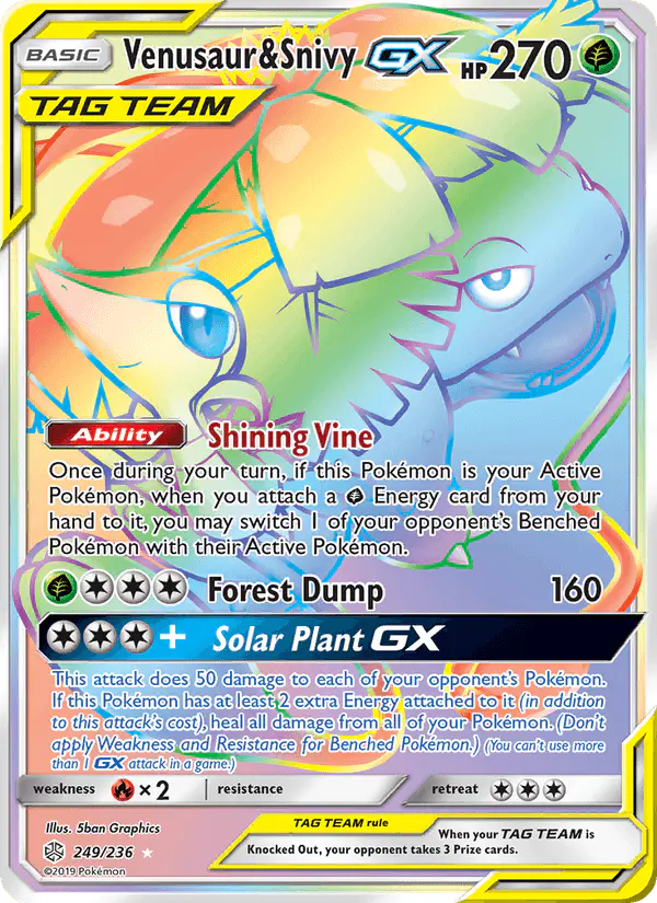 Carta Venusaur & Snivy GX 249/236 de Cosmic Eclipse