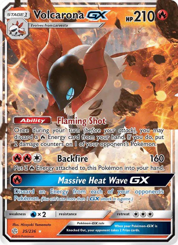 Carta Volcarona GX 35/236 de Cosmic Eclipse