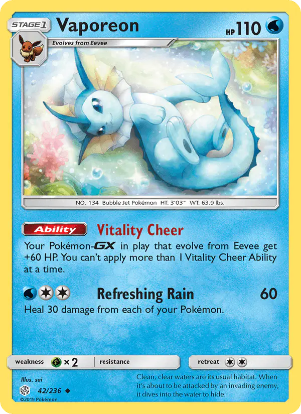 Carta Vaporeon 42/236 de Cosmic Eclipse