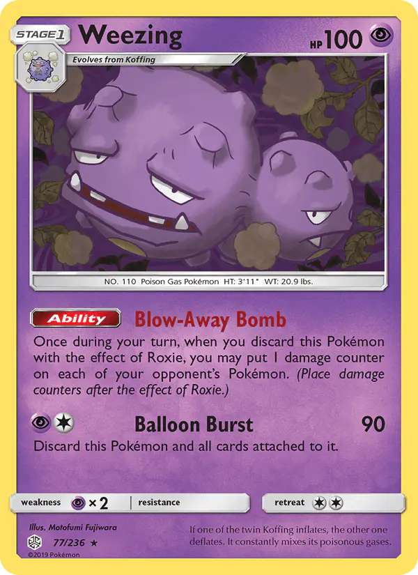 Carta Weezing 77/236 de Cosmic Eclipse