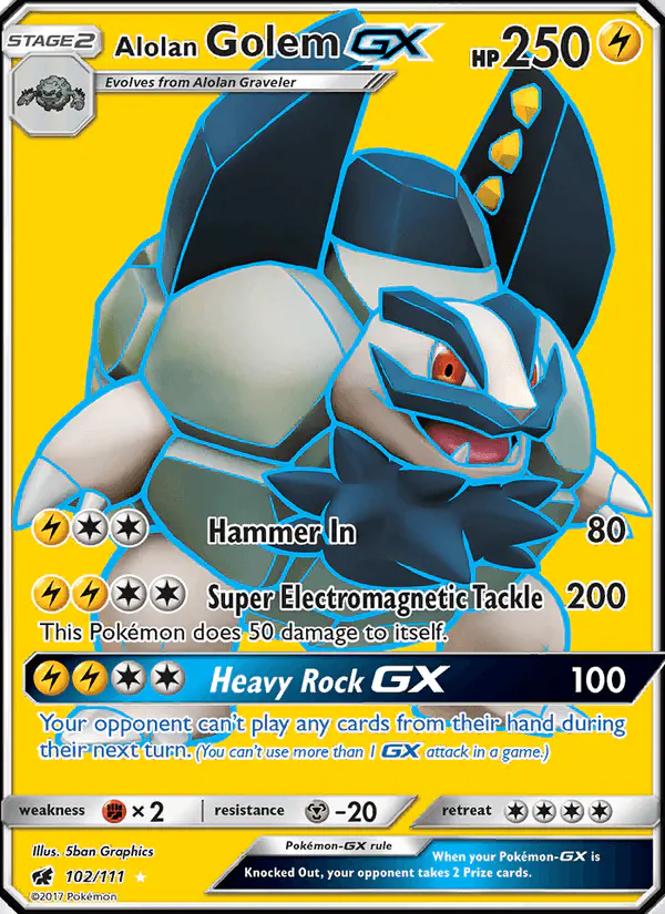 Carta Alolan Golem GX 102/111 de Crimson Invasion