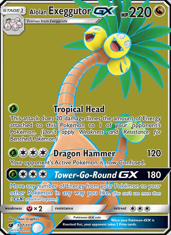 Carta Alolan Exeggutor GX 107/111 de Crimson Invasion