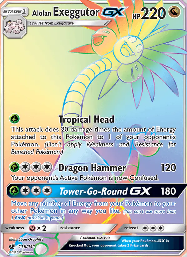 Carta Alolan Exeggutor GX 118/111 de Crimson Invasion