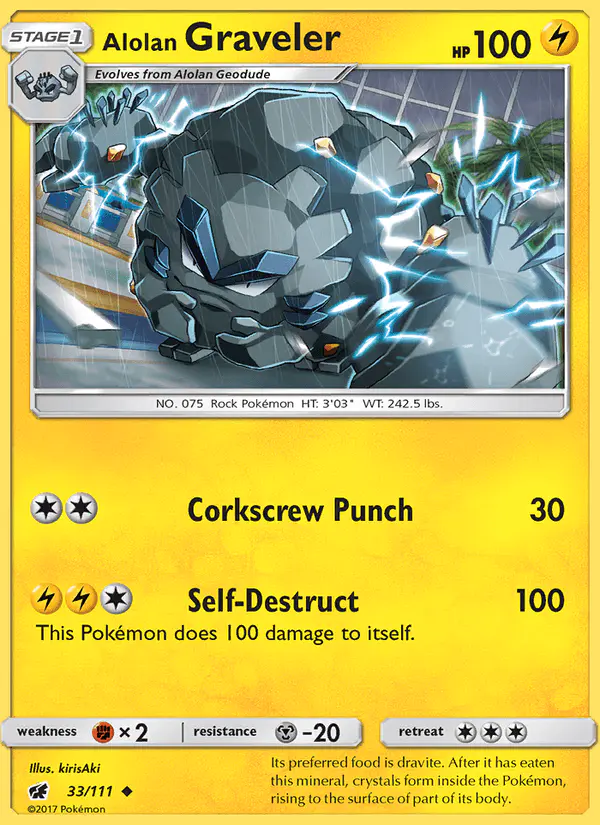 Carta Alolan Graveler 33/111 de Crimson Invasion