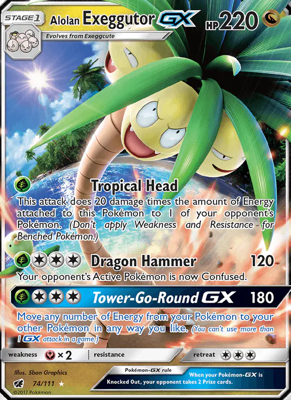 Carta Alolan Exeggutor GX 74/111 de Crimson Invasion