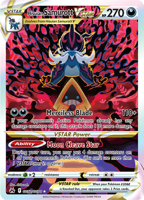 Carta Hisuian Samurott VSTAR GG52 de Crown Zenith Galarian Gallery