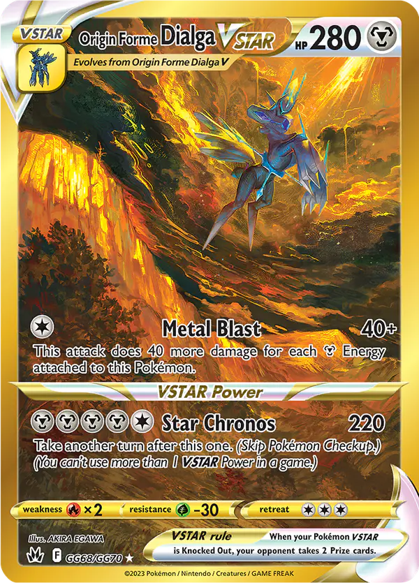 Carta Origin Forme Dialga VSTAR GG68 de Crown Zenith Galarian Gallery