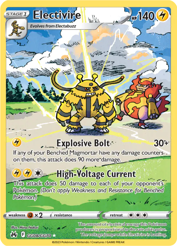 Carta Electivire GG08 de Crown Zenith Galarian Gallery