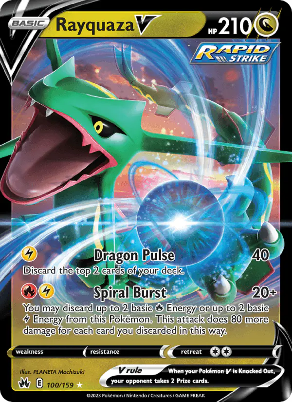 Carta Rayquaza V 100/159 de Crown Zenith