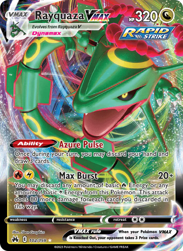 Carta Rayquaza VMAX 102/159 de Crown Zenith
