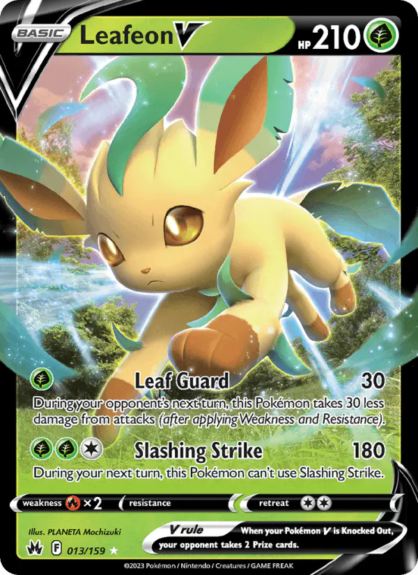 Carta Leafeon V 013/159 de Crown Zenith