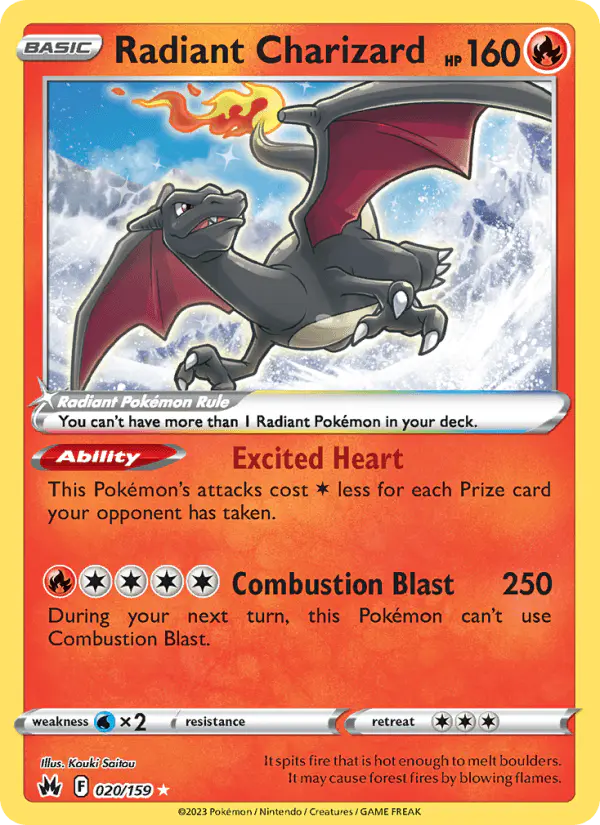 Carta Radiant Charizard 020/159 de Crown Zenith