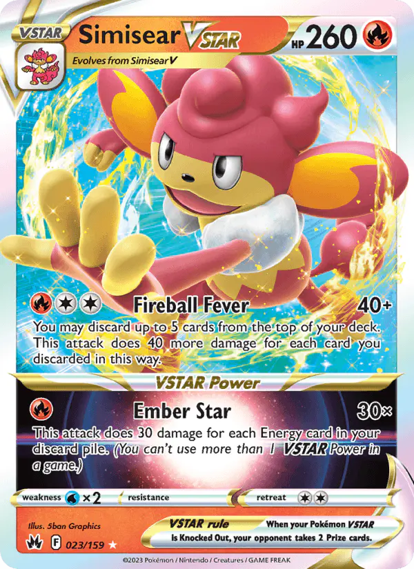 Carta Simisear VSTAR 023/159 de Crown Zenith