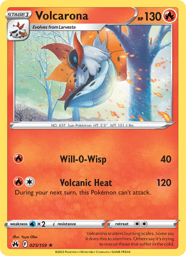 Carta Volcarona 025/159 de Crown Zenith