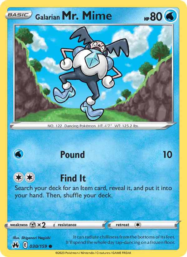 Carta Galarian Mr. Mime 030/159 de Crown Zenith