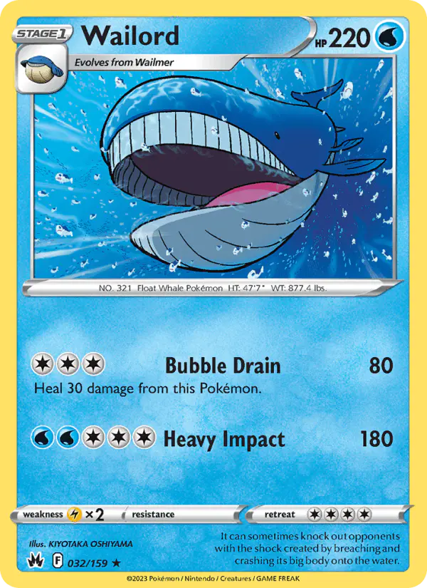 Carta Wailord 032/159 de Crown Zenith