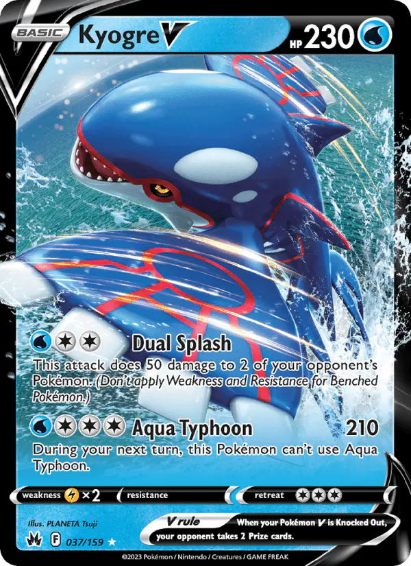 Carta Kyogre V 037/159 de Crown Zenith