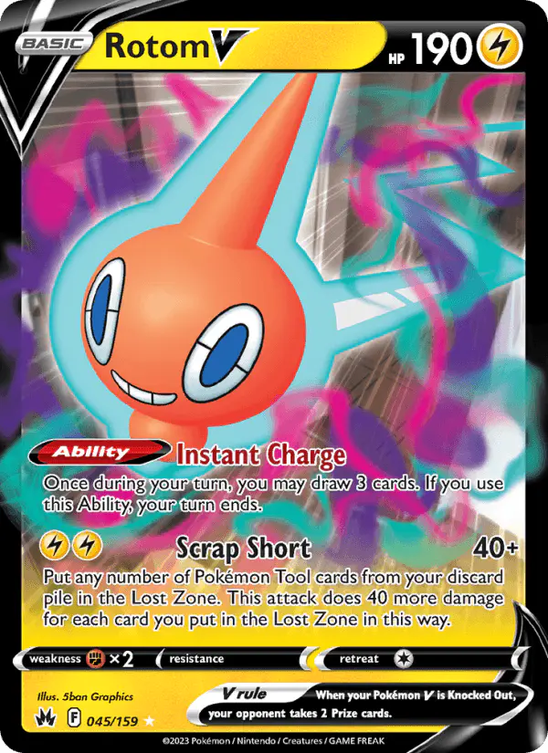 Carta Rotom V 045/159 de Crown Zenith